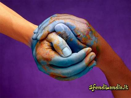 uniamo, le mani, insieme, troviamo, la, pace, per, il mondo, fratellanza, carit, eterogenee, comunit
